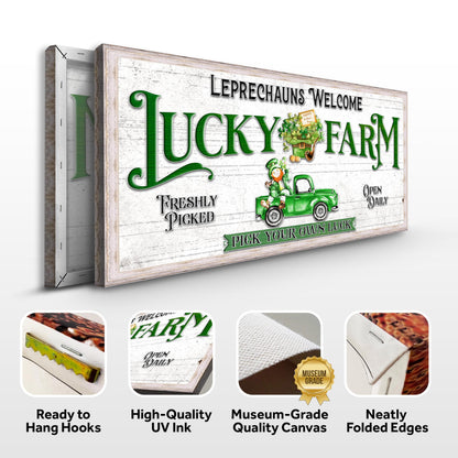 Canvas Lucky Farm St Patrick's Day II Tailored Canvases with green lettering on Tampa Home & Garden Store