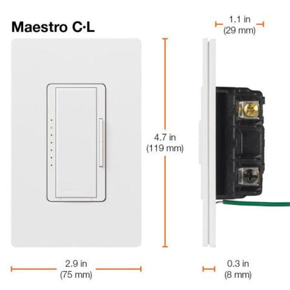 Lutron Maestro C.L Digital Dimmer Multi-Location Switch Kit, White - Tampa soil911.com