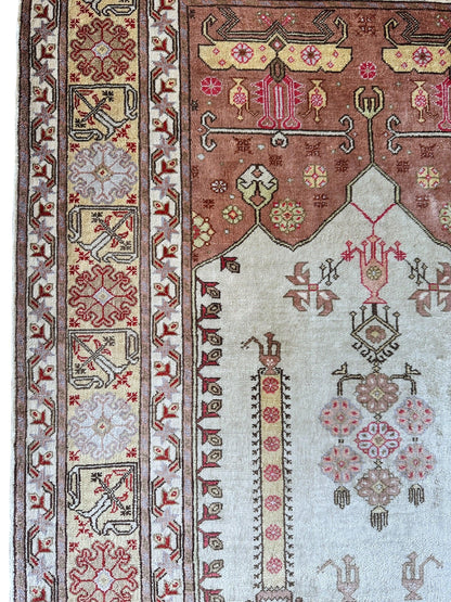 Luxurious Hand-Knotted Pure Silk Turkish Kayseri Rug – Intricate Floral & Geometric Design, 2’2” x 3’ - Tampa Home & Garden Store