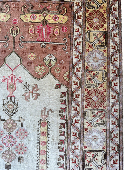 Luxurious Hand-Knotted Pure Silk Turkish Kayseri Rug – Intricate Floral & Geometric Design, 2’2” x 3’ - Tampa Home & Garden Store