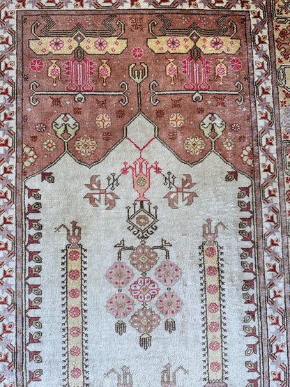 Luxurious Hand-Knotted Pure Silk Turkish Kayseri Rug – Intricate Floral & Geometric Design, 2’2” x 3’ - Tampa Home & Garden Store