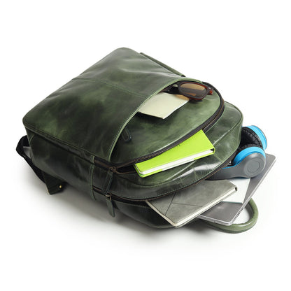 Luxury Italian Leather Backpack, Green - Tampa Home & Garden Store