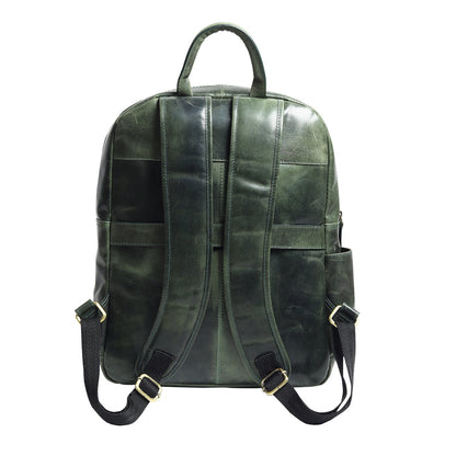 Luxury Italian Leather Backpack, Green - Tampa Home & Garden Store
