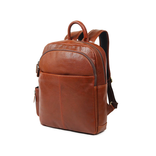 Luxury Italian Leather Backpack Tan by Classy Leather Bags with top handle on Tampa Home & Garden Store