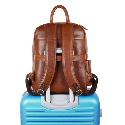 Luxury Italian Leather Backpack, Tan - Tampa Home & Garden Store