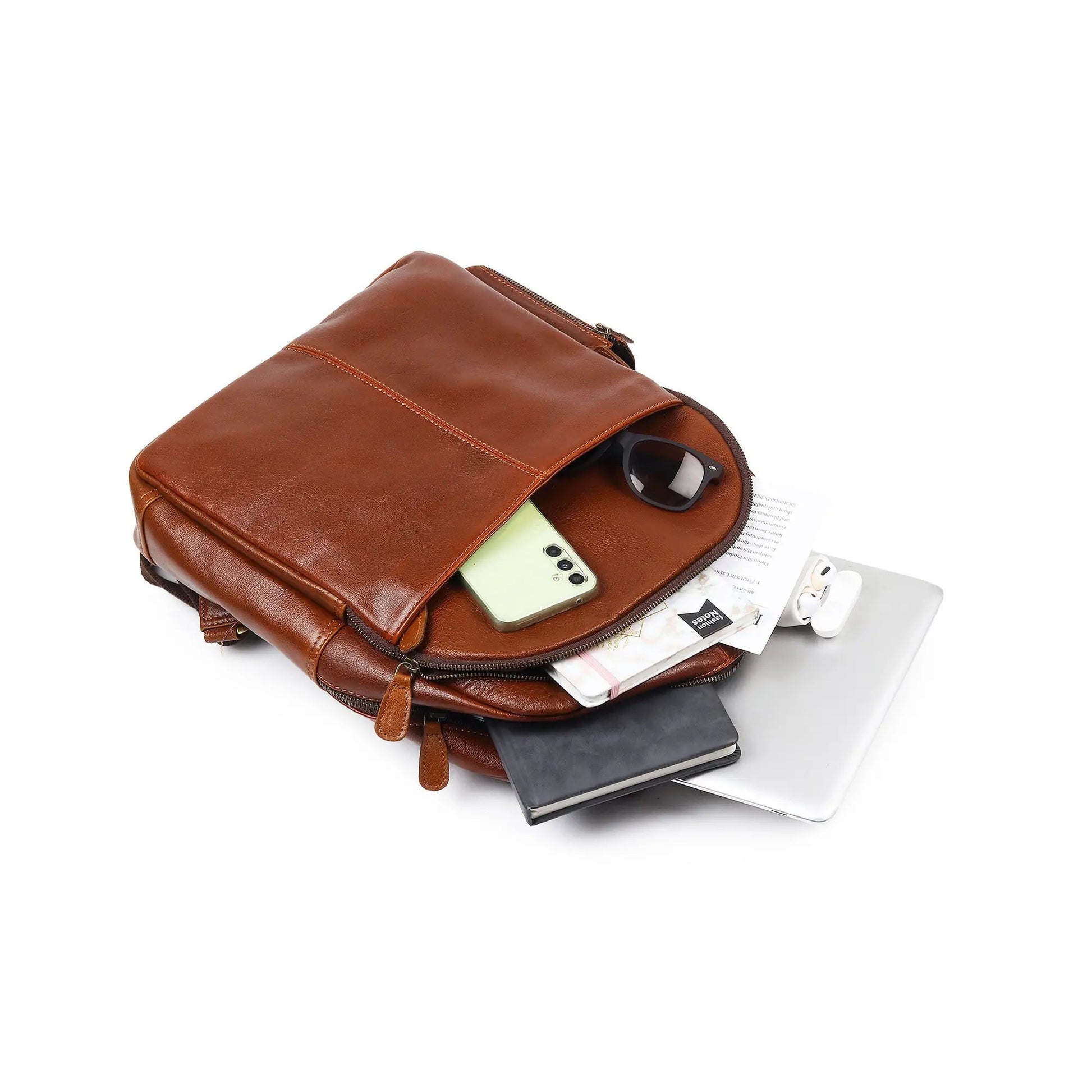 Luxury Italian Leather Backpack, Tan - Tampa Home & Garden Store