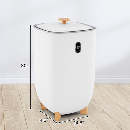 40L white towel warmer bucket with wooden lid knob and digital control panel DirectDeals on Tampa Home & Garden Store