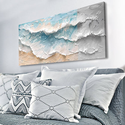 Blue Ocean Coastal Wall Art canvas by Tailored Canvases in pastel blues and beige on Tampa Home & Garden Store