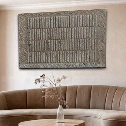 Modern Stone Pattern Wall Art canvas with gray stone texture framed in black on Tampa Home & Garden Store