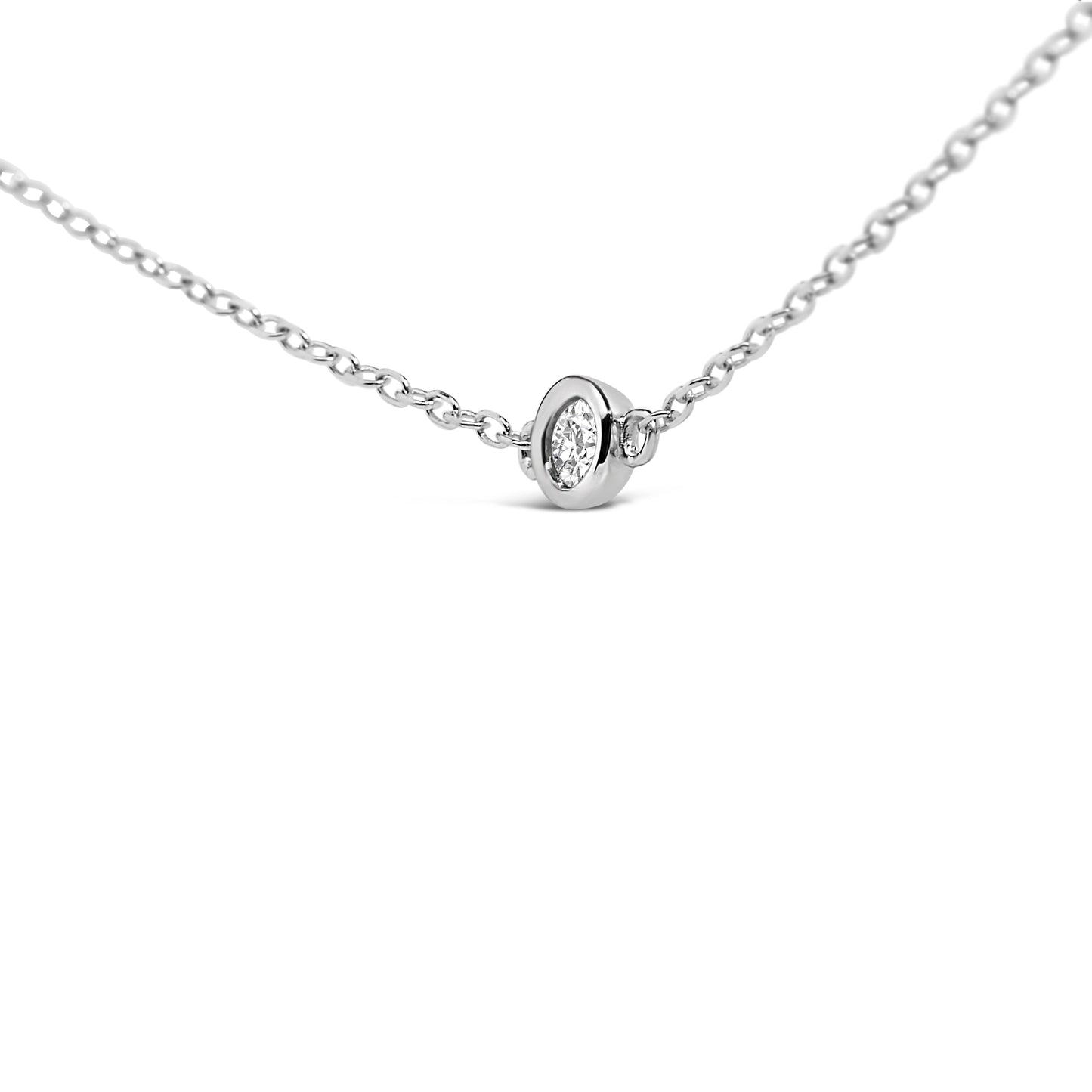 14K white gold bezel-set diamond station necklace with 1/2 cttw on Tampa Home & Garden Store