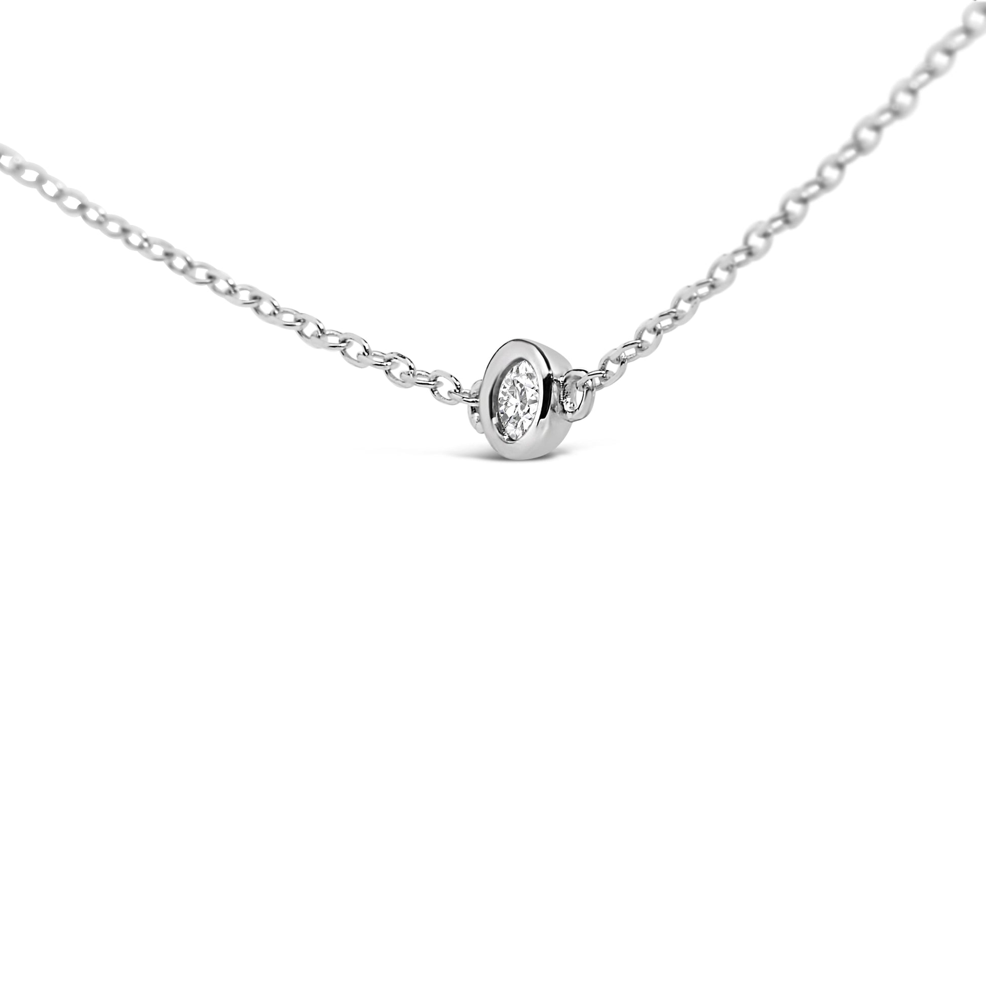 14K white gold bezel-set diamond station necklace with 1/2 cttw on Tampa Home & Garden Store