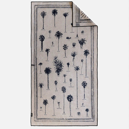 Oversized Palm Beach Towel with Vintage Design