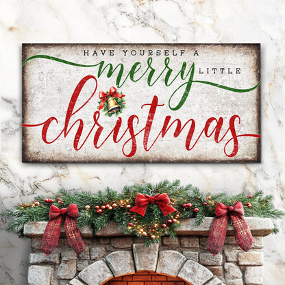 Canvas sign Have Yourself A Merry Little Christmas by Tailored Canvases rustic backdrop on Tampa Home & Garden Store
