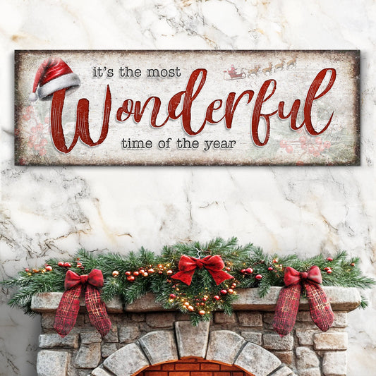 It's The Most Wonderful Time Of The Year Christmas Sign III canvas by Tailored Canvases on Tampa Home & Garden Store