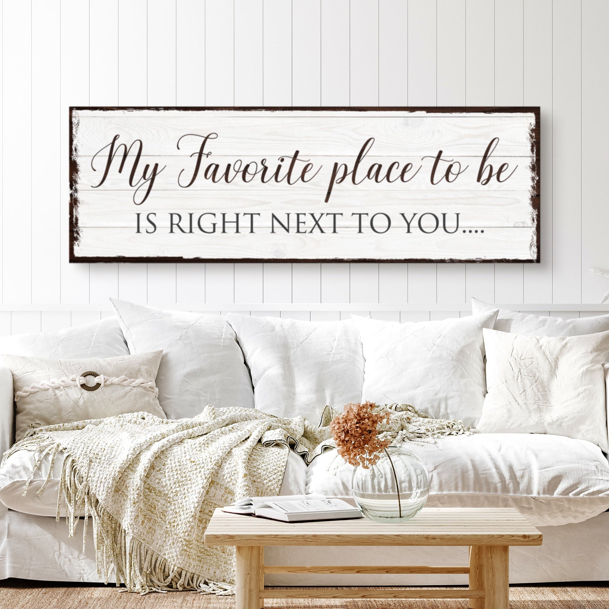 Canvas sign My Favorite Place In World Is Next To You Sign III Tailored Canvases on wood frame on Tampa Home & Garden Store