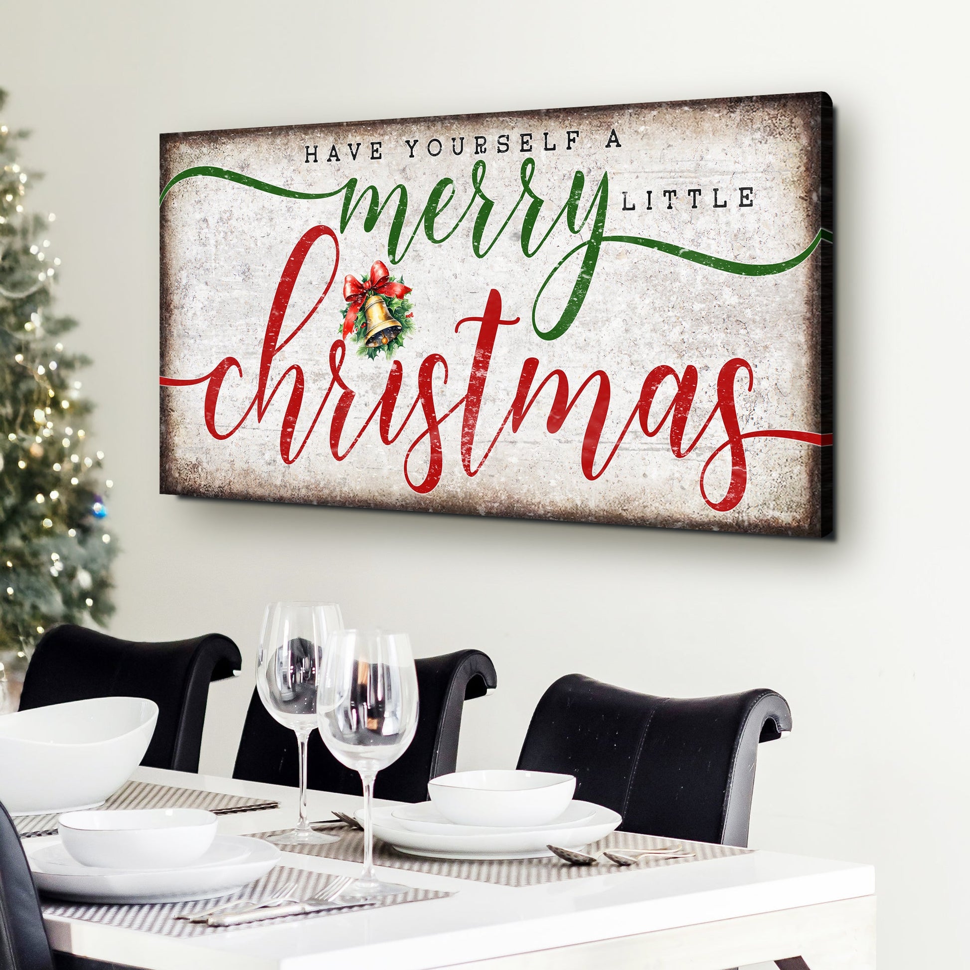 Canvas Have Yourself A Merry Little Christmas Sign XII by Tailored Canvases with a background on Tampa Home & Garden Store