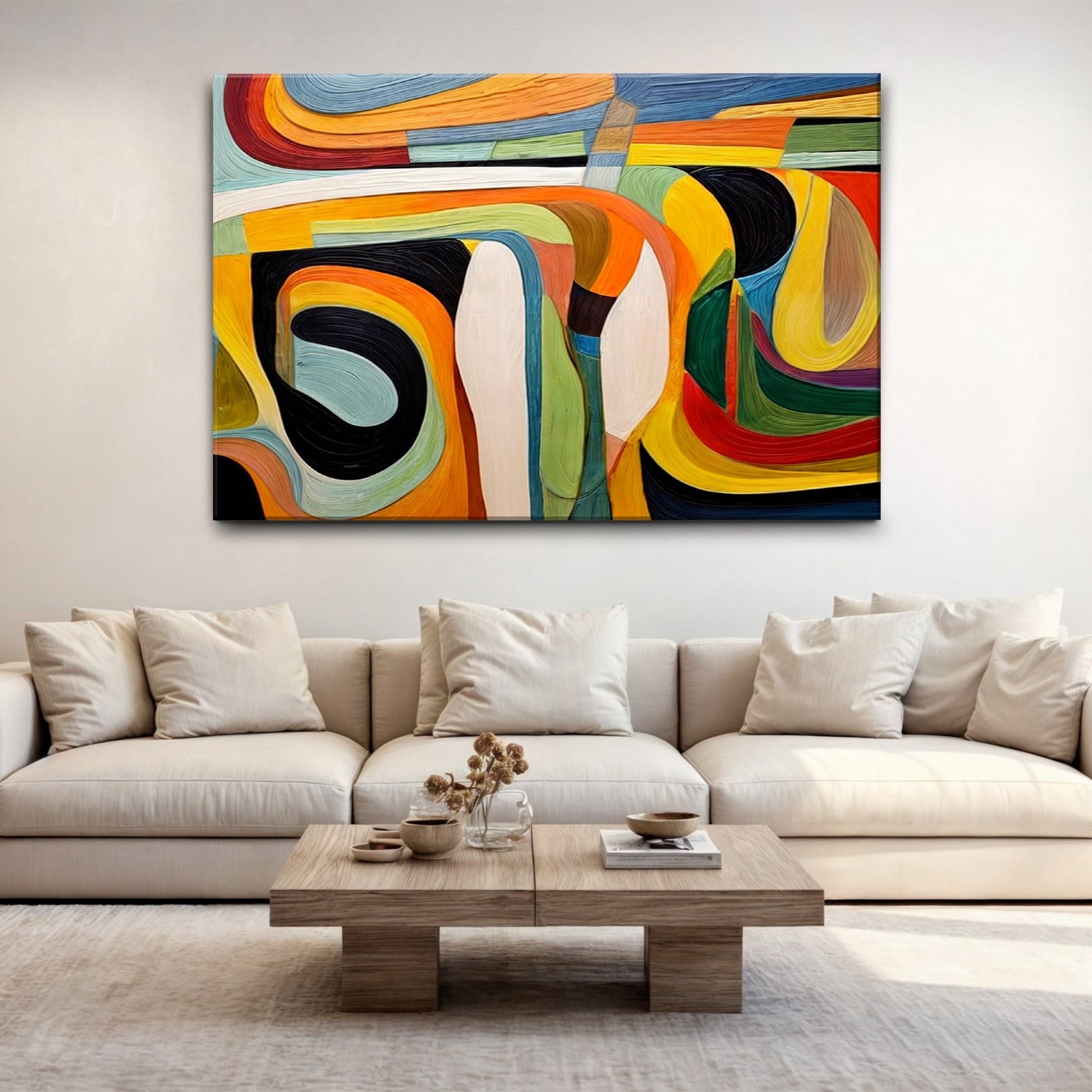 Modern Vibrant Abstract Wall Art canvas Tailored Canvases crafting canvas multicolor design on Tampa Home & Garden Store