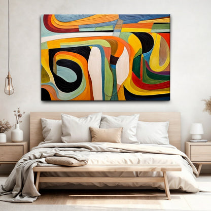 Modern Vibrant Abstract Wall Art canvas by Tailored Canvases in bright multicolor swirls on Tampa Home & Garden Store