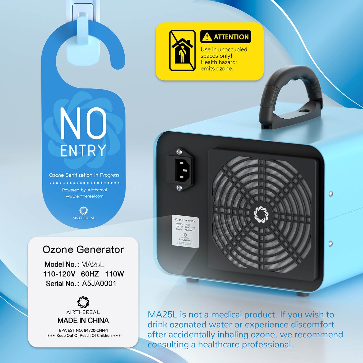 MA25L Dual-Mode Ozone Generator for Air & Water - Tampa Home & Garden Store