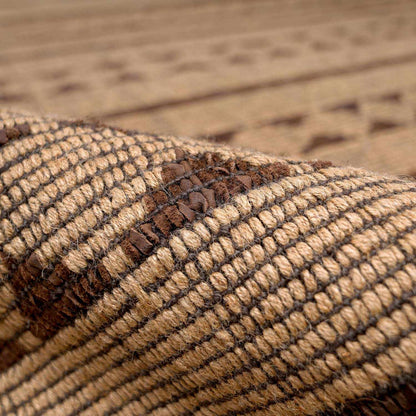 Maia Jute and Leather Area Rug by Boutique Rugs natural beige brown woven texture on Tampa Home & Garden Store