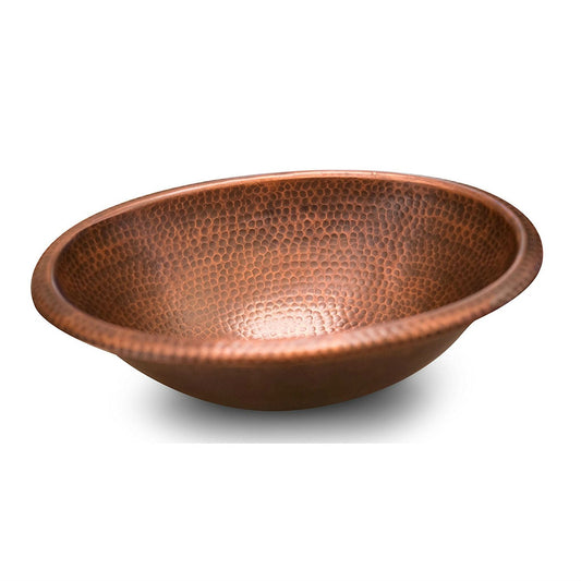 Hammered Copper Oval Bathroom Sink Vessel 17 x 13 inch - Tampa Home & Garden Store