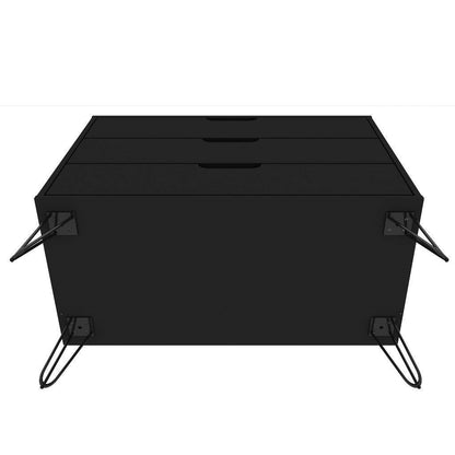 Cómoda de 3 cajones estilo escandinavo moderno en acabado de madera negra