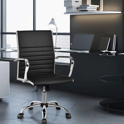 Black faux leather high-back office chair with armrests by HomePacific on Tampa Home & Garden Store
