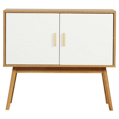 Mueble Consola Alacena de Almacenamiento Estilo Moderno de Mediados de Siglo con Patas de Madera Maciza