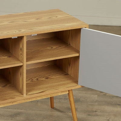 Mueble Consola Alacena de Almacenamiento Estilo Moderno de Mediados de Siglo con Patas de Madera Maciza