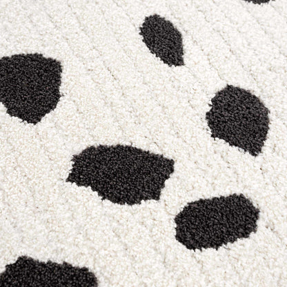 Tariffville Dalmatian Rug ivory background with black spots by Boutique Rugs on Tampa Home & Garden Store