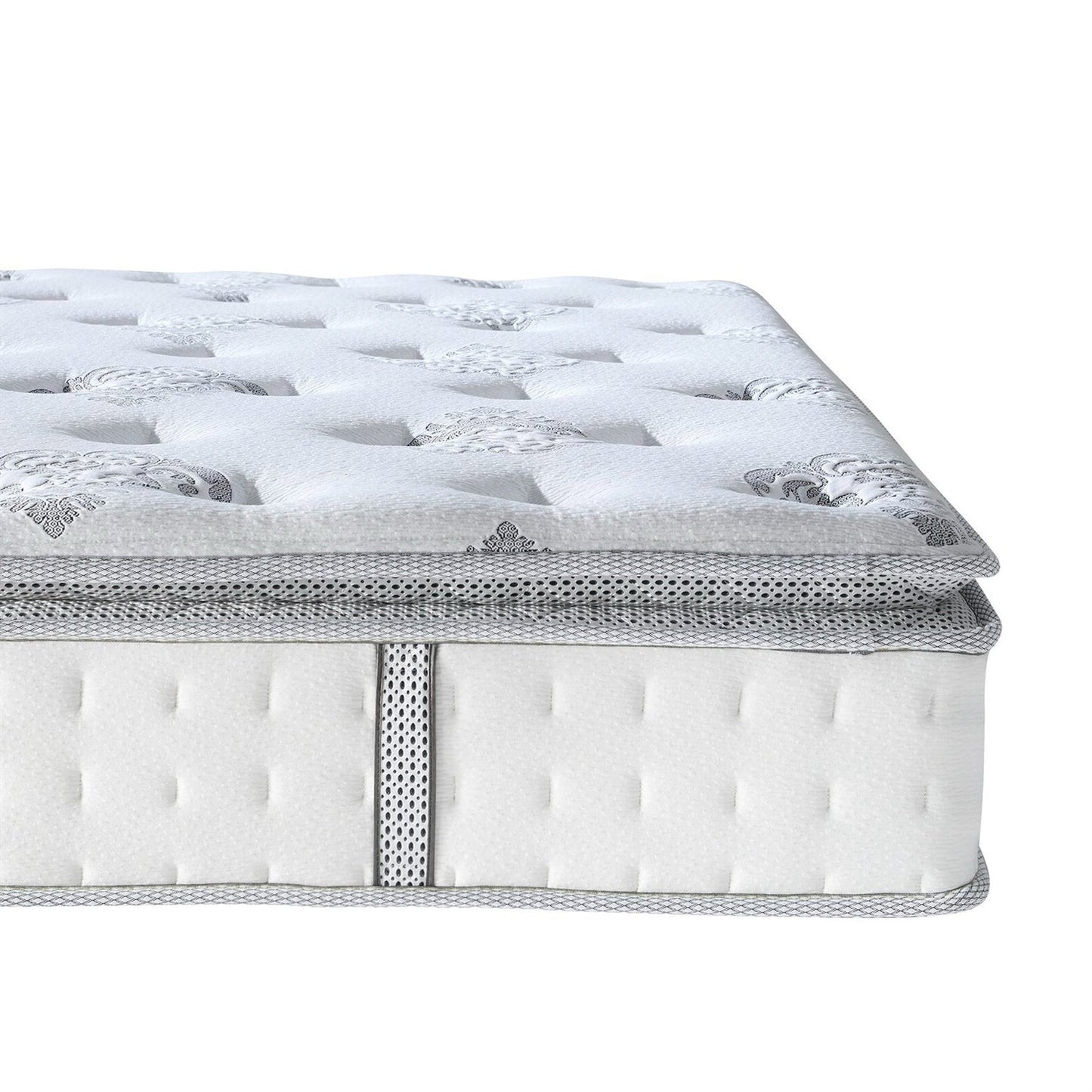 Colchón híbrido de firmeza media con cubierta tipo almohada de 12 pulgadas en caja - Tamaño King