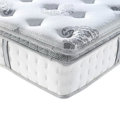 Colchón híbrido de firmeza media con cubierta tipo almohada de 12 pulgadas en caja - Tamaño King