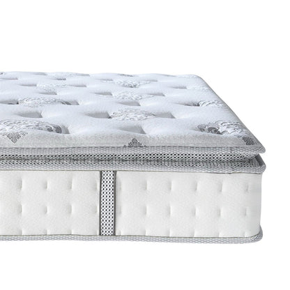 Colchón Híbrido Pillow Top de Firmeza Media de 12 Pulgadas en Caja - Tamaño Queen