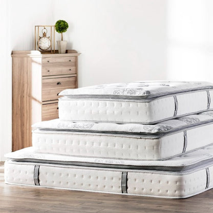 Colchón Híbrido Pillow Top de Firmeza Media de 12 Pulgadas en Caja - Tamaño Queen