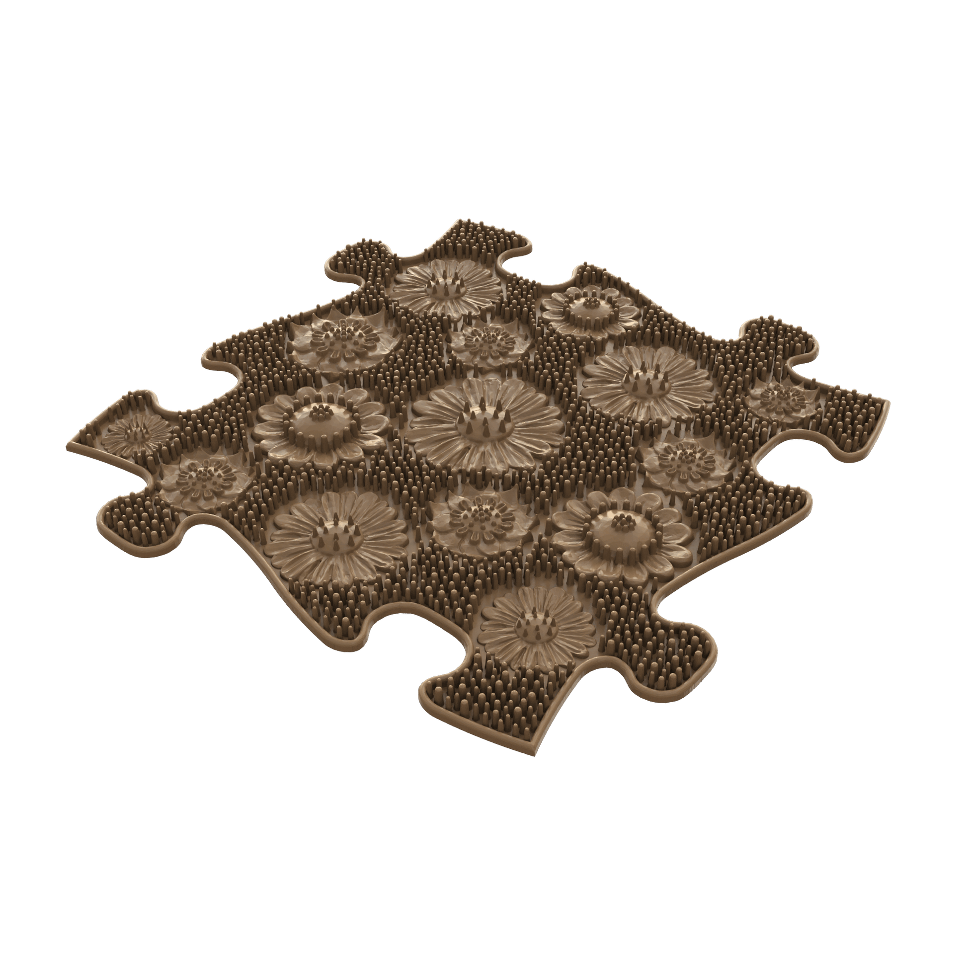 TINNITOTS sensory play mats gift set for kids in brown floral mats with raised bristles on Tampa Home & Garden Store