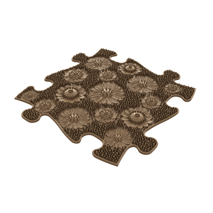 TINNITOTS sensory play mats gift set for kids in brown floral mats with raised bristles on Tampa Home & Garden Store