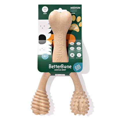 Juguete masticable BetterBone de durabilidad media: Ideal para masticadores cotidianos | Ingredientes naturales, ecológico, no tóxico
