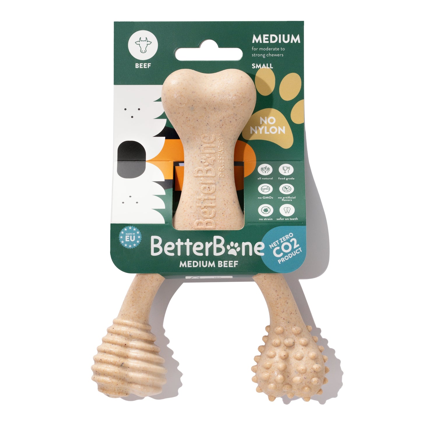 Juguete masticable BetterBone de durabilidad media: Ideal para masticadores cotidianos | Ingredientes naturales, ecológico, no tóxico
