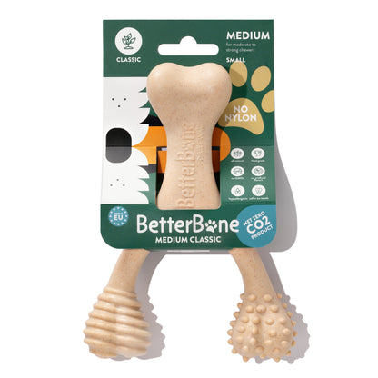 Juguete masticable BetterBone de durabilidad media: Ideal para masticadores cotidianos | Ingredientes naturales, ecológico, no tóxico