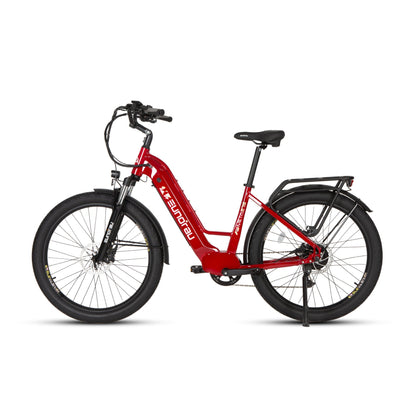 META275 2.0 electric bicycle red frame by EUNORAU E-BIKE US with front suspension on Tampa Home & Garden Store