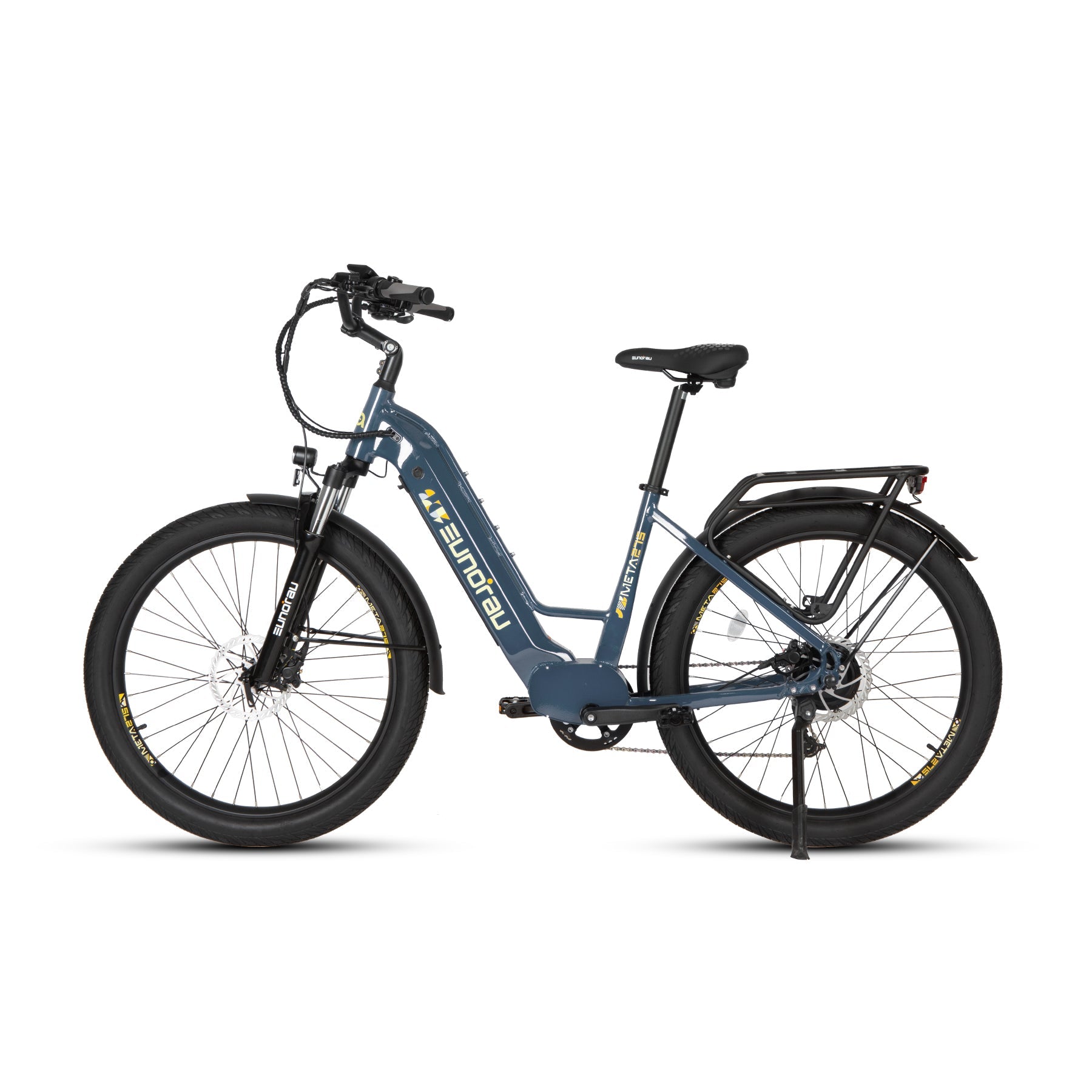 META275 2.0 electric bicycle by EUNORAU US, blue frame with black components 2 bikes on Tampa Home & Garden Store