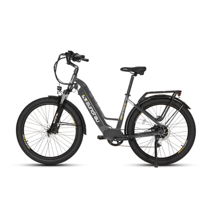 META275 2.0 electric bike gray frame with front suspension by EUNORAU E-BIKE US disc brakes black saddle on Tampa Home & Garden Store