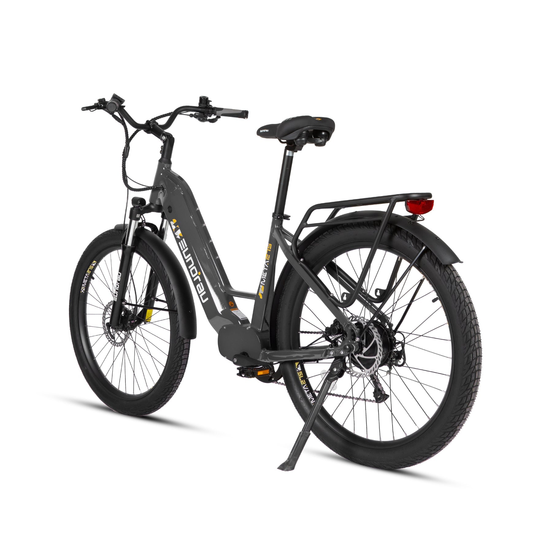 META275 2.0 electric bicycle EUNORAU E-BIKE US; black commuter e-bike with built-in battery on Tampa Home & Garden Store