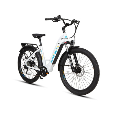 META275 2.0 electric bicycle white frame with black handlebars by EUNORAU E-BIKE US on Tampa Home & Garden Store