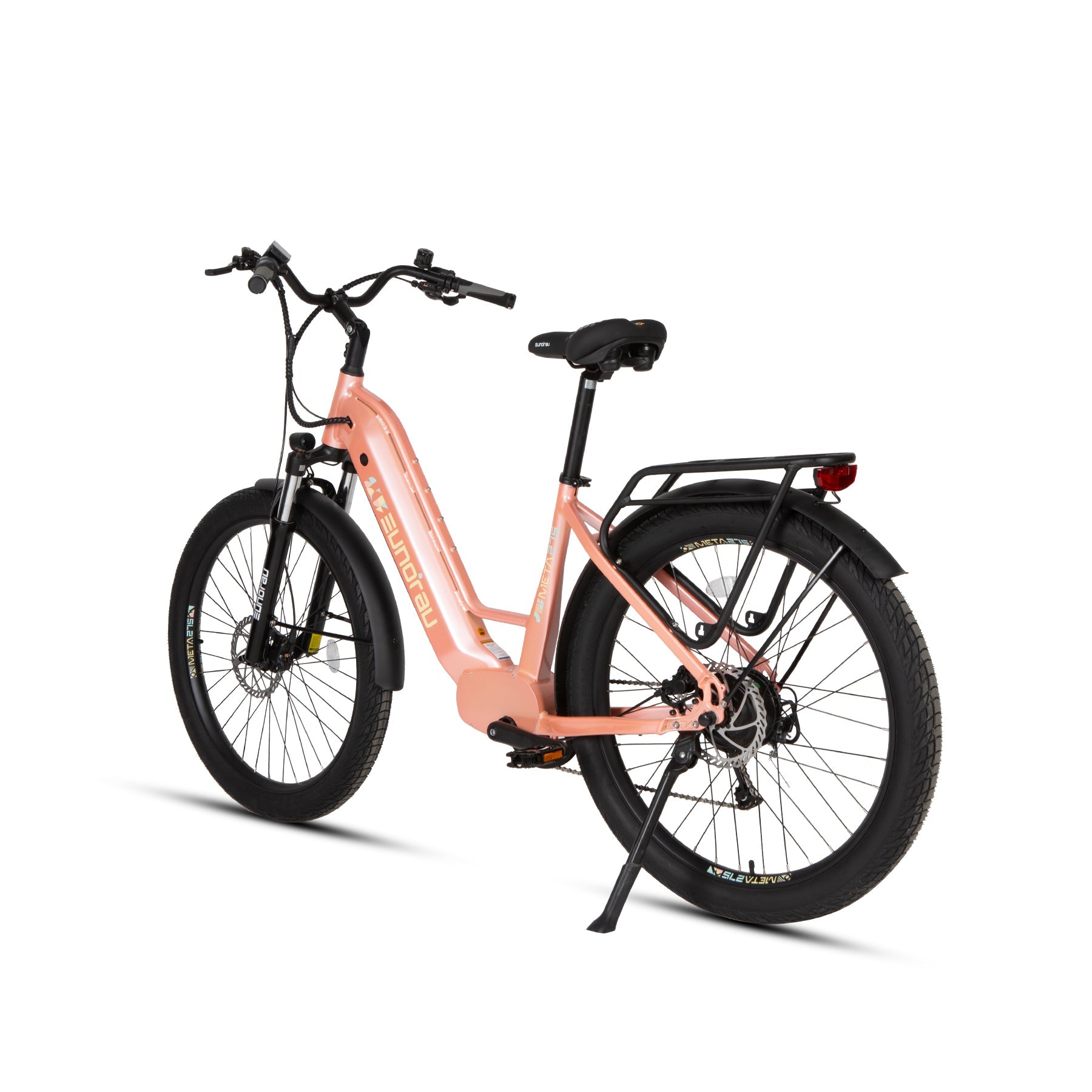 META275 2.0 electric bike pink frame with step-through and front suspension by EUNORAU on Tampa Home & Garden Store