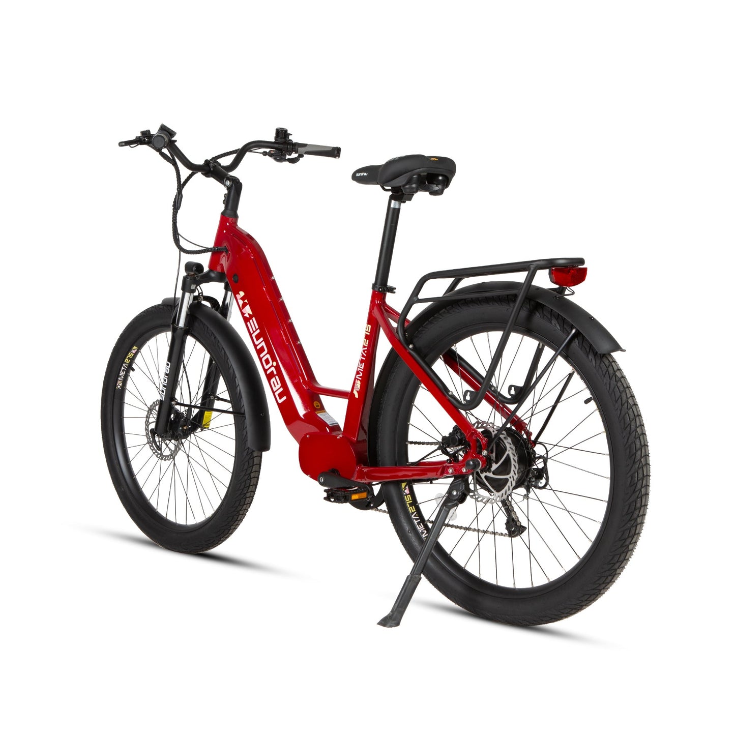 META275 2.0 electric bike red frame with black front fork, rear rack by EUNORAU E-BIKE US on Tampa Home & Garden Store
