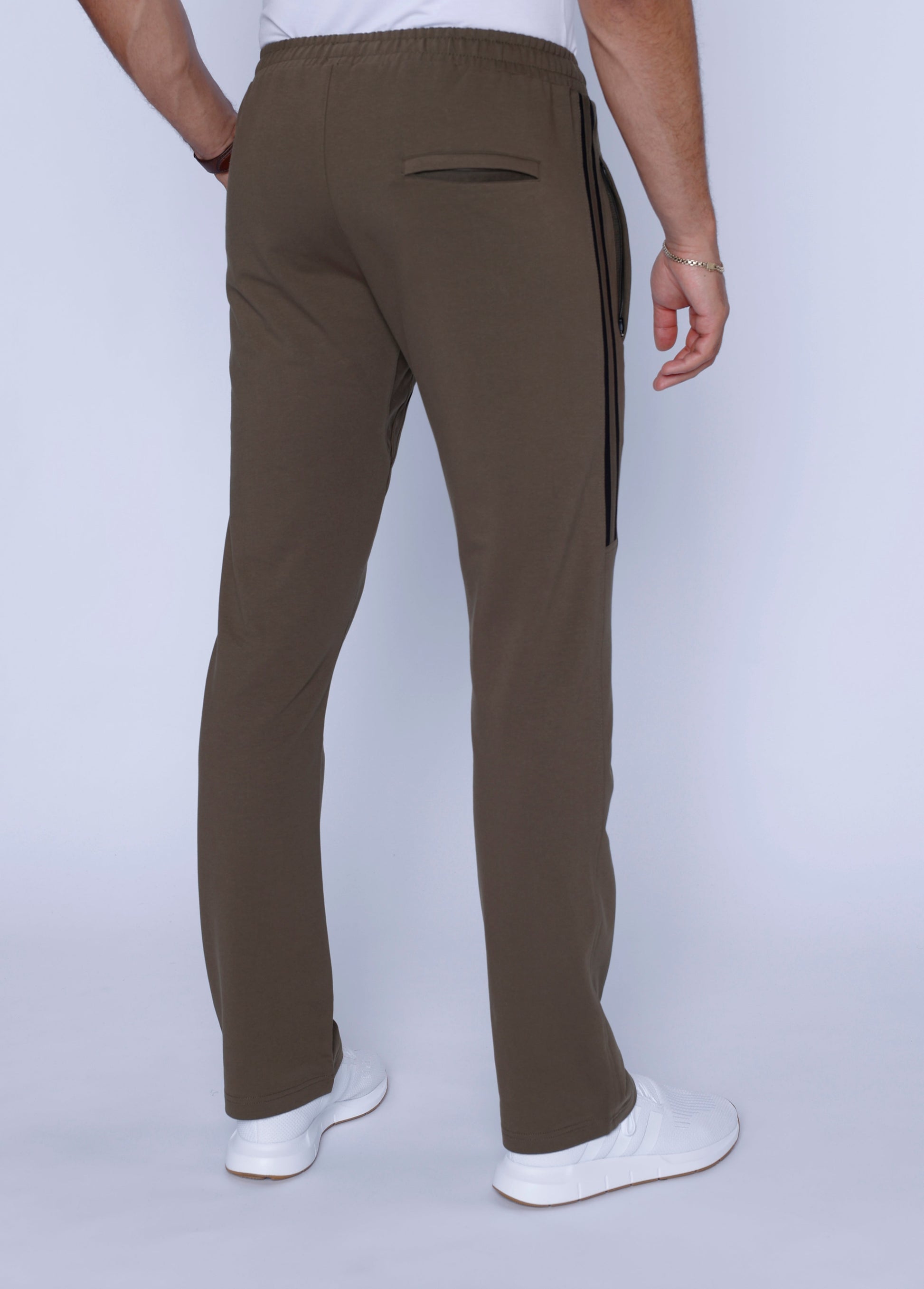Ultimate Flex Athletic Sweatpants - Straight olive joggers with back welt pocket on Tampa Home & Garden Store