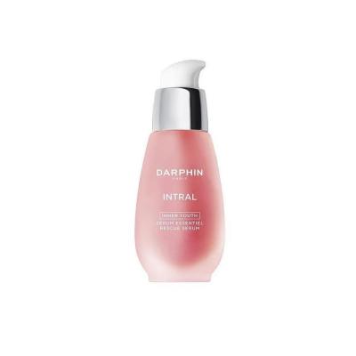 Darphin Intral Inner Youth Rescue Serum pink bottle with white pump, silver collar on Tampa Home & Garden Store
