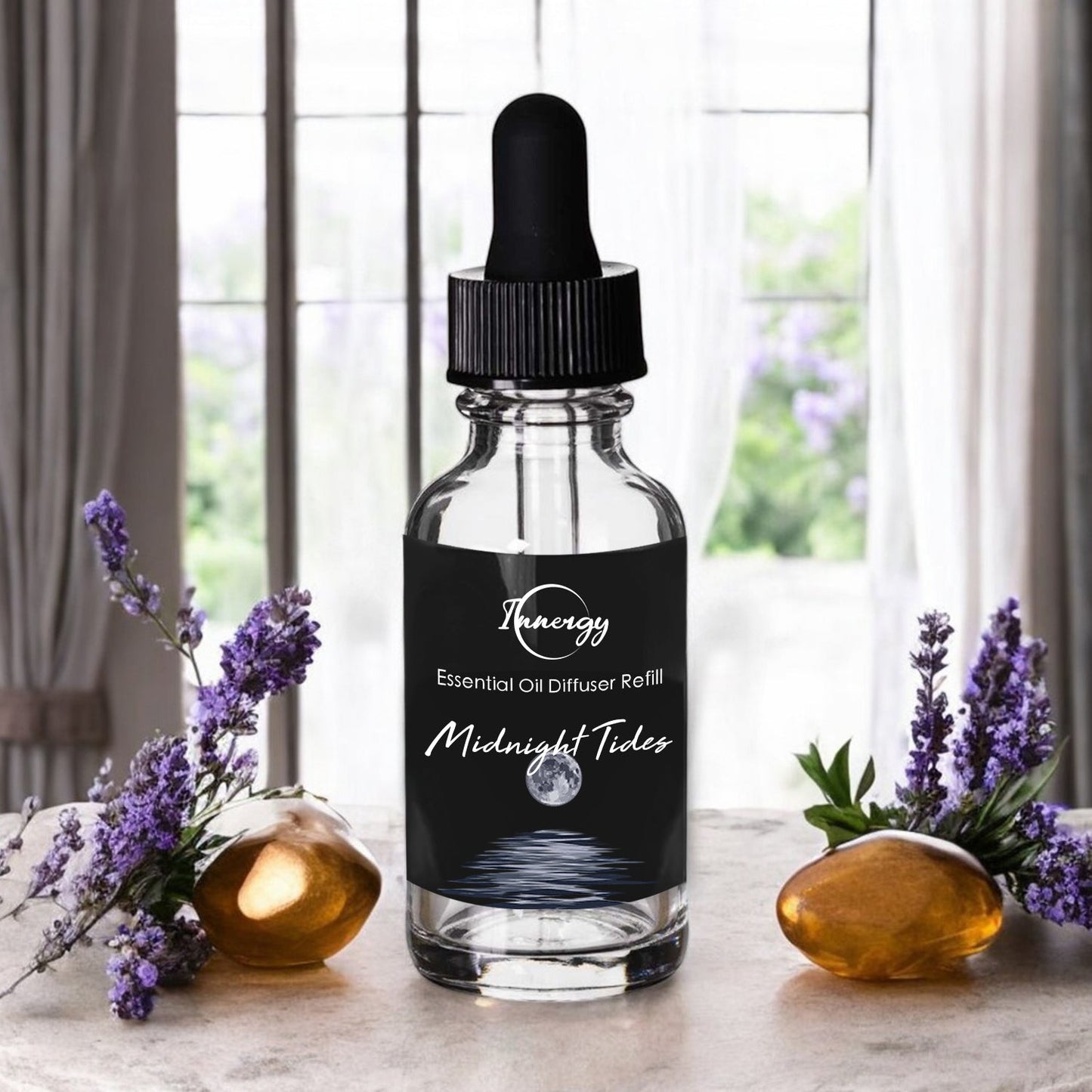 Diffuseur d'huiles essentielles Midnight Tides enrichi en cristaux, désodorisant pour voiture, 8 ml