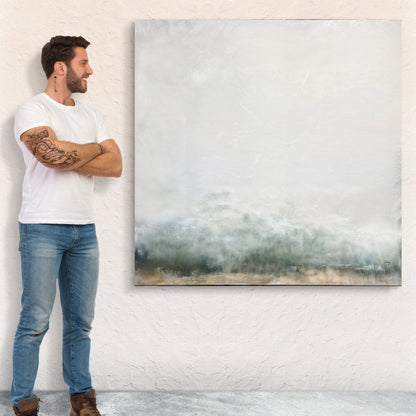Canvas Print Misty Genesis by Tailored Canvases in soft gray-blue abstract landscape on Tampa Home & Garden Store